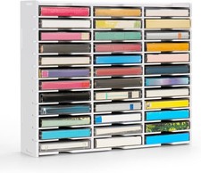 Cassette Tape Storage Rack, 36-Slot Wood Cassette Tape Holder, Wall Mount or Fre