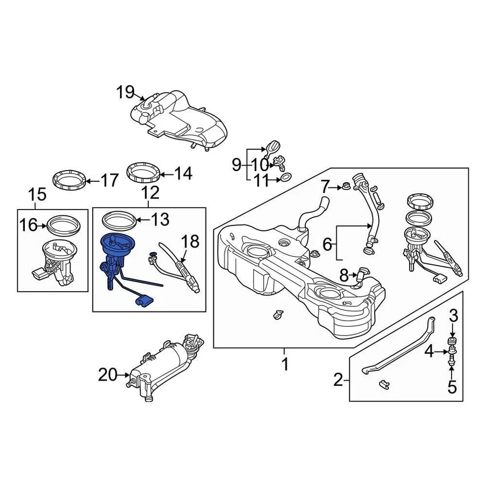 For BMW 330Ci 2001-2006 BMW 16116768788 Fuel Sender & Hanger Assembly Foto 2 de 3