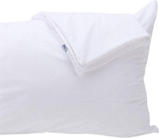 Feather Proof Pillow Protectors with Zipper 2 Pack Standard 20 x 26 , White