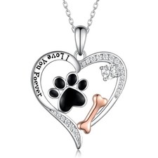 Dog Memorial Gifts Remembrance Necklace: Loss of Dog Sympathy Gift- Personali...