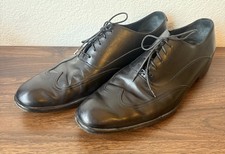 Salvatore Ferragamo Black Oxford Lace Up Wingtip Men s Dress Shoes Size 12D