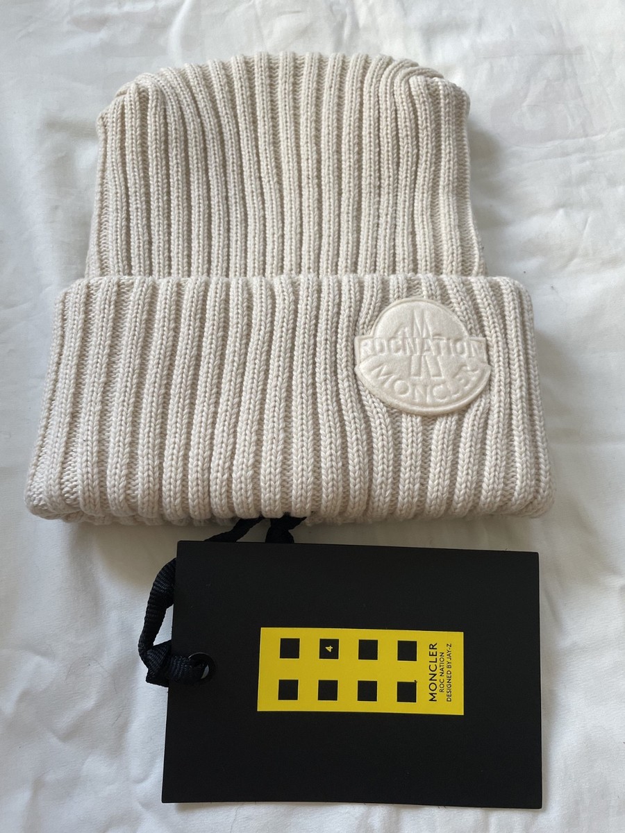 MONCLER GENIUS Moncler x Roc Nation Off-White Beanie Authentic | eBay