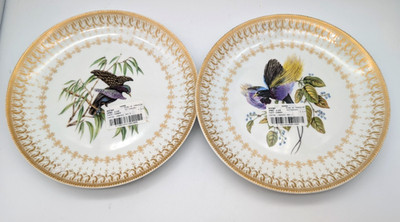 Set of 2 Vtg Mottahedeh Bird of Paradise Dinner Plate 9 5/8'' -Made in Portugal