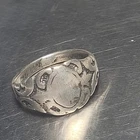 Detailed Antique Victorian Solid Silver Ring Size N