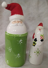 WCL Santa Christmas Ceramic Snack Jar/Canister & Coordinating Snowman-Lime Green — photo 1