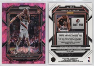 2022-23 Panini Prizm Pink Ice Prizm Shaedon Sharpe #250 Rookie RC