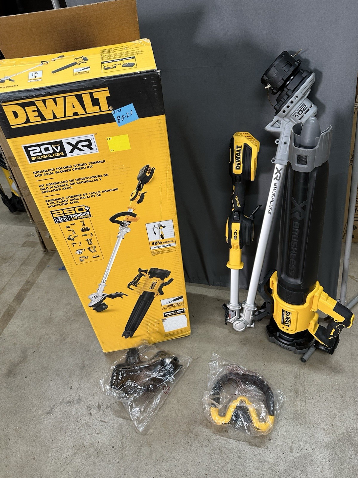 DEWALT 20V XR 14" Folding String Trimmer and Blower (Used)Tool Only (DCKO22M1)