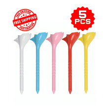 10  Plastic Golf Tees 5pc Multicolor Durable Practice Tee Set Bright Colors