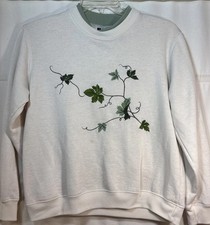 VTG Women  s BOLO SPIRIT Cream Vines Greenery Sweatshirt Medium Embroidered