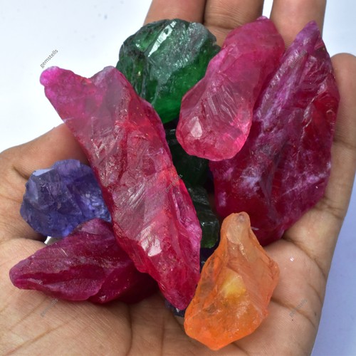 Lotto pietre preziose sfuse 1000 ct misto zaffiro naturale non tagliato grezzo dimensioni enormi - Foto 3 di 6