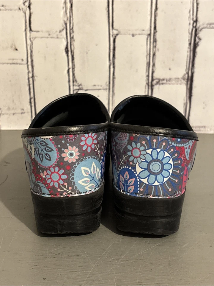 Dansko Professional Chunky Clogs 39 8.5-9 Y2K Paisley Colorful Floral Retro - Image 3 of 4