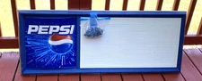 Vintage 1980s Pepsi 48x18x2 Menu Board Sign w/  letters/numbers