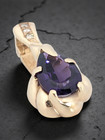 ESTATE 14K YELLOW GOLD PEAR CUT AMETHYST NATURAL DIAMOND ENHANCER PENDANT #7953 — photo 2