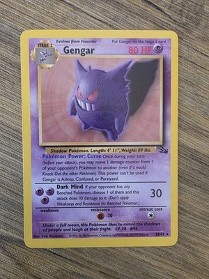 Pokémon TCG Gengar 20/62 Fossil Non-Holo Karte Unlimited Rare