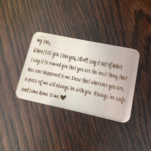 Metall Geldbörse Karte Liebe Freundin Freund Geburtstag Valentinstag Geschenkidee - Bild 3 von 7