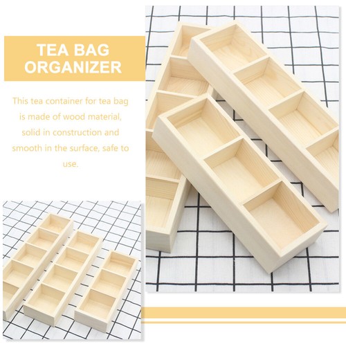 Storage Wooden Box Tea Organizer Bag Holder Teabag for Countertop Office - Picture 9 of 12
