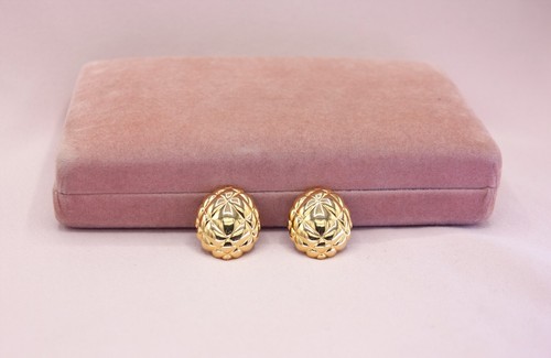 Vintage Napier Gold 80s Glam Geometrical Criss Cross Post Back - Picture 6 of 15