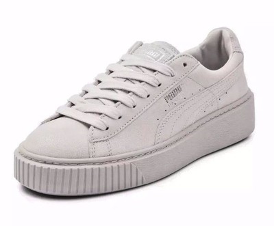 puma basket suede platform sneaker white