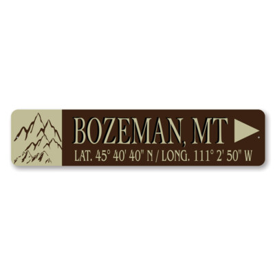 Mountain Latitude And Longitude Arrow Sign