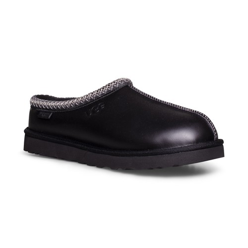 ZAPATILLAS UGG TASMAN CUERO REGEN NEGRAS PIEL DE OVEJA SUAVES PARA HOMBRE TALLA US 12 NUEVAS - Imagen 2 de 5
