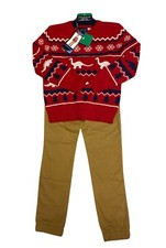 Red and Brown 2-Piece Holiday Sweater Set - Size 8