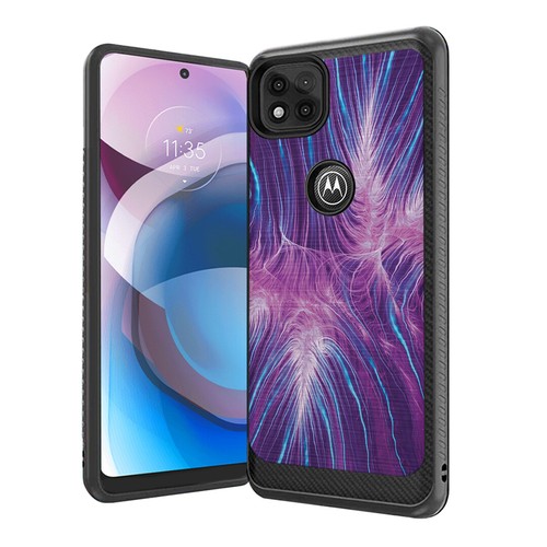 Heavy Duty Carbon Black Case For Motorola Moto One 5g Ace Purple Abstract Ebay