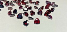 LOT OF THREE PCS 3 Genuine Garnet Heart Shaped Faceted Cut 6mm GREAT BUY  