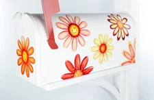 Mailbox Magnet Partial Cover Set of 6 Groovy Boho Flowers for mail box decor