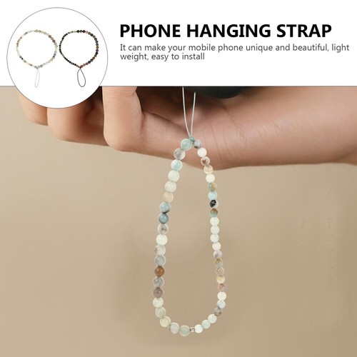 2 Pcs Handy Kette Perlenbesetztes Telefonband Schlüsselband Für Mobiltelefon - Zdjęcie 2 z 12