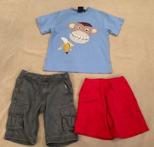 Mini Boden Hanna Andersson monkey tshirt Appliqu shorts lot 5/6 110
