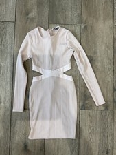 Womens Boohoo Baby Pink Cut Off Mini Dress - Stretchy Size UK10