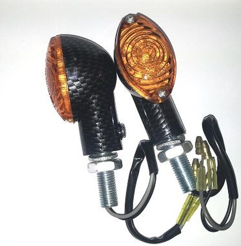 Turn Signals Indicators LED Motorcycle Universal Pair Motorbike Scooter Carbon