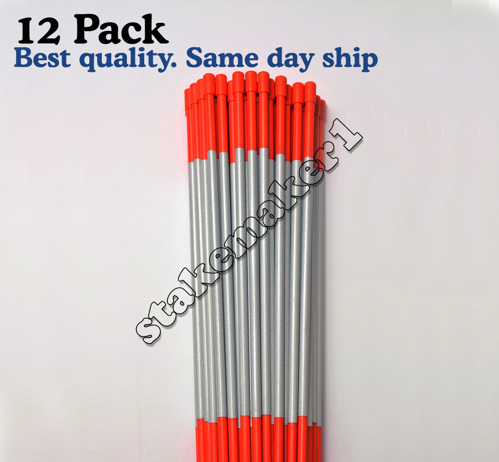 Snow Stake Driveway Markers Plow Stakes 12 Pack Orange With 6