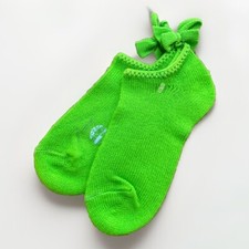 VTG Socks 80s Golf Ladies Acrylic Sport USA Green 8" Low Cut Bows 70's Ankle