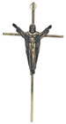 Vintage Brass Gold Metal Crucifix 10"  Wall Hanging Jesus On The Cross — photo 1