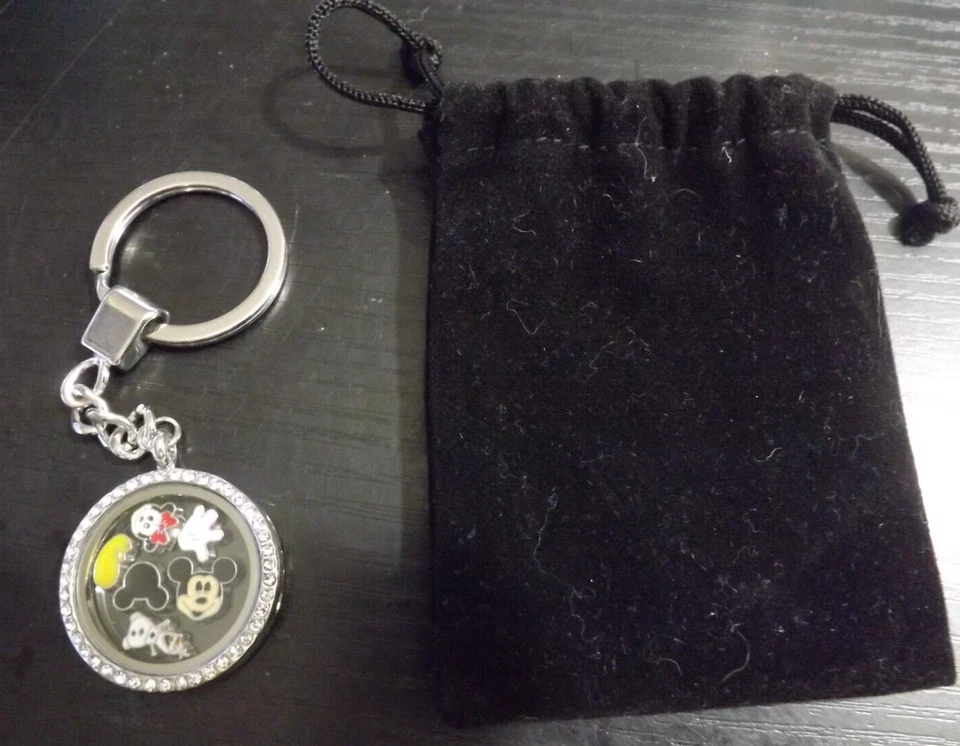 NEW 30mm trendy floating locket keychain & DISNEY MICKEY MOUSE FROZEN charms - Image 3 of 4