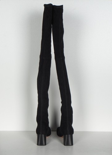 Maje Women's Leather Shoes Size 37 Suede Leather Thigh-High Boots - Picture 3 of 9