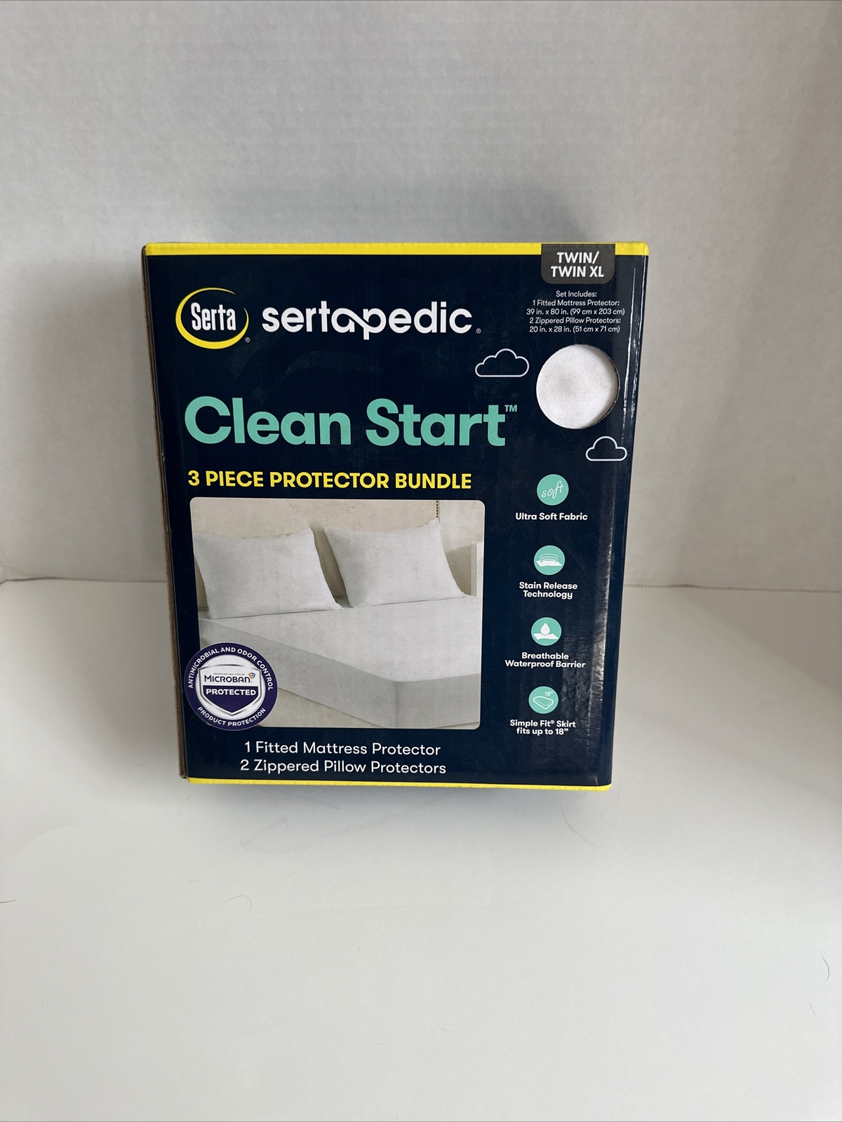 Sertapedic 3 piece Matress Pillow protector bundle Serta Twin Twin XL