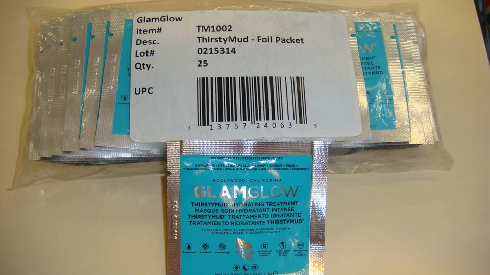 GlamGlow ThirstyMud  Hydrating Treatment X 25 Samples -0.1oz/ 3g  each ~ 25 PIS  - Image 2 of 2