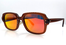 Vintage Romco Military Brown Oval Horn-Rimmed Sunglasses USA W/NEW LENSES