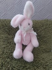 VINTAGE RETIRED TESCO PINK BUNNY RABBIT WITH JOINTED ARMS & LEGS 11" COMFORTER 