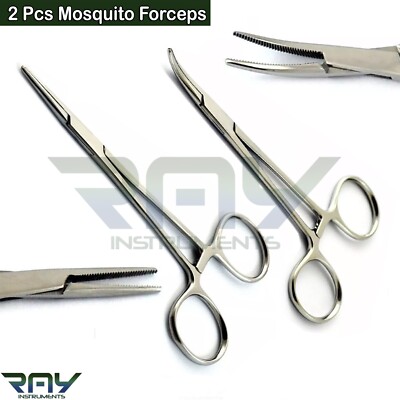 2 Pcs Micro Halsted Mosquito Tattoo Piercing Hemostatic Locking Forceps Set