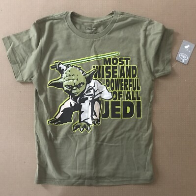 Star Wars Most Wise & Powerful Jedi Yoda T Shirt Rare Kids Size L (10-12) NWT