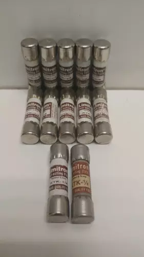 LOT OF (12) NEW OLD STOCK! BUSSMANN LIMITRON 1/4A 0.25A 600V FUSES KTK-1/4