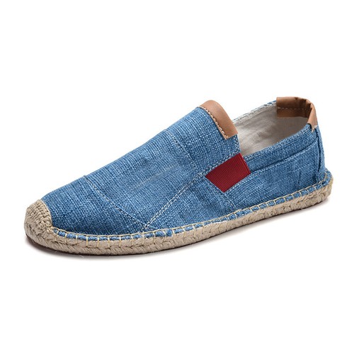 Zapatos cómodos de lona plana para hombre informales sin cordones retazos alpargata talla nuevos - Imagen 13 de 18