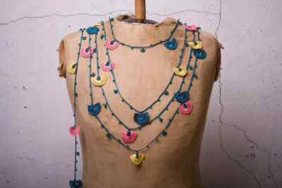 Oya Crochet Necklace Needle Lace 141.73'' BRAND NEW FAST Shipment leman-004