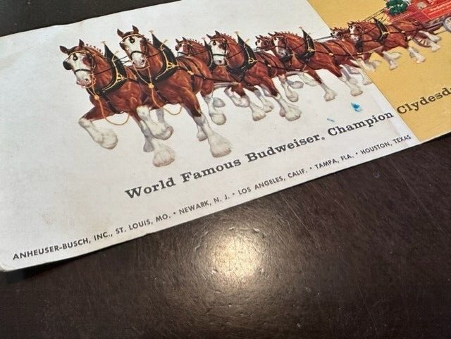 Clydesdale 8-Horse Hitch Team/Budweiser Beer Folding Color