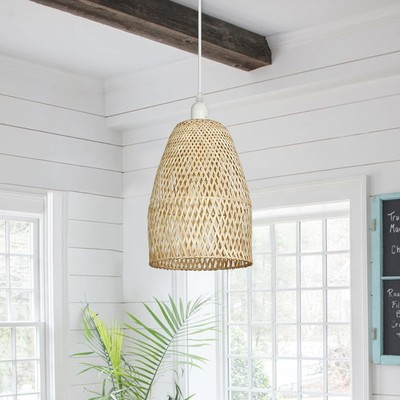  Hand-Wova djustable wire length Pendant Light, Natural safe healthy Woven