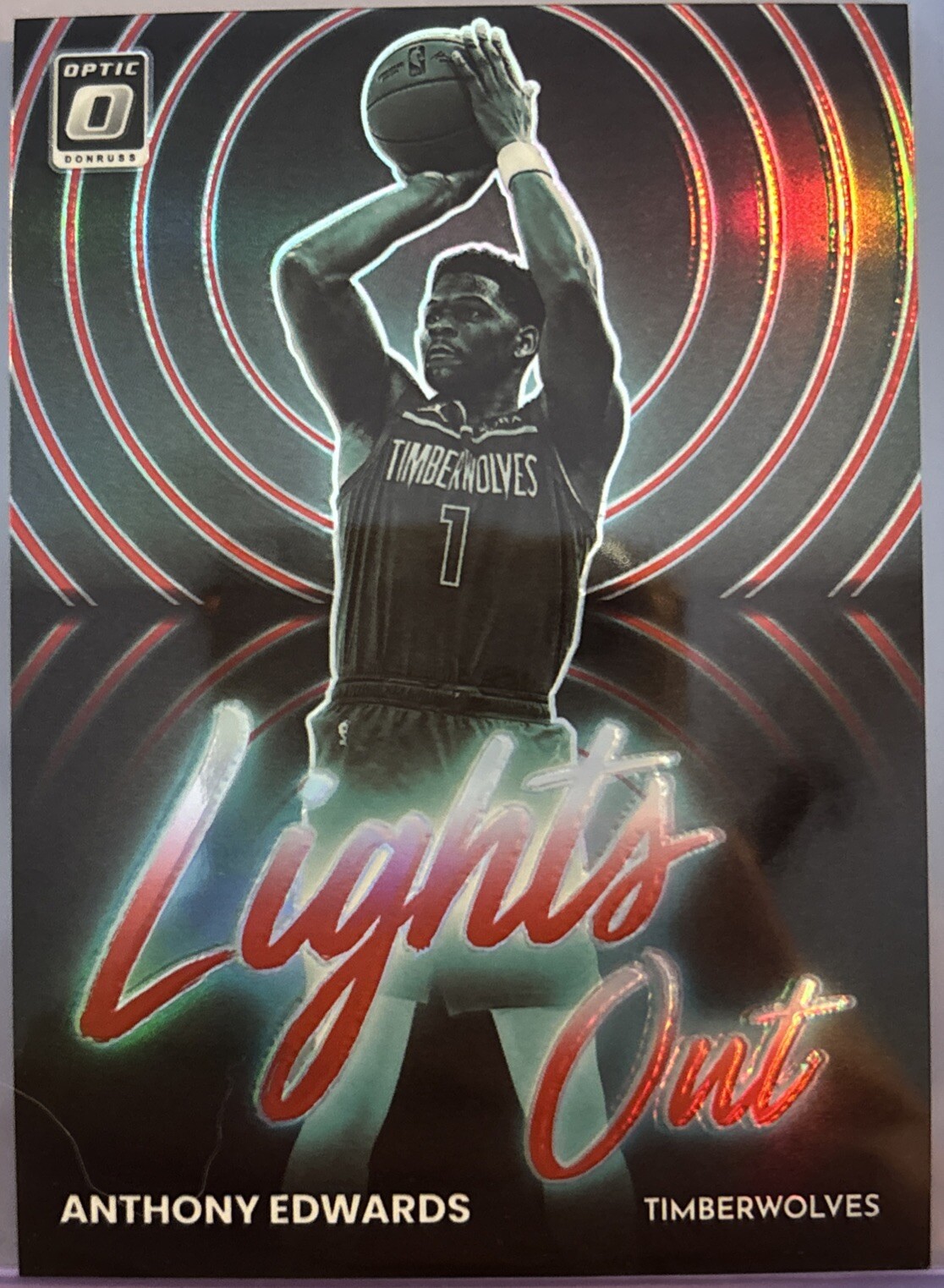 2022 Panini Donruss Optic Basketball Anthony Edwards Lights Out Red #/99