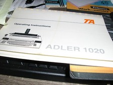 TA ADLER  1020 TYPEWRITER OPERATING INSTRUCTION MANUAL thumbnail
